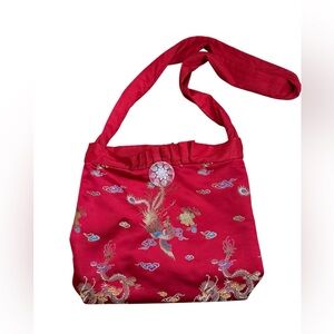 Kelly Lowe Design Red Embroidered Shoulder Bag